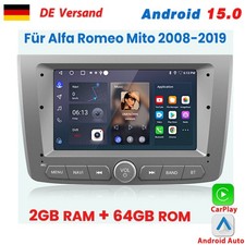 Für Alfa Romeo Mito 2008-2019 Android15 Autoradio Apple Carplay GPS Navi BT DAB+
