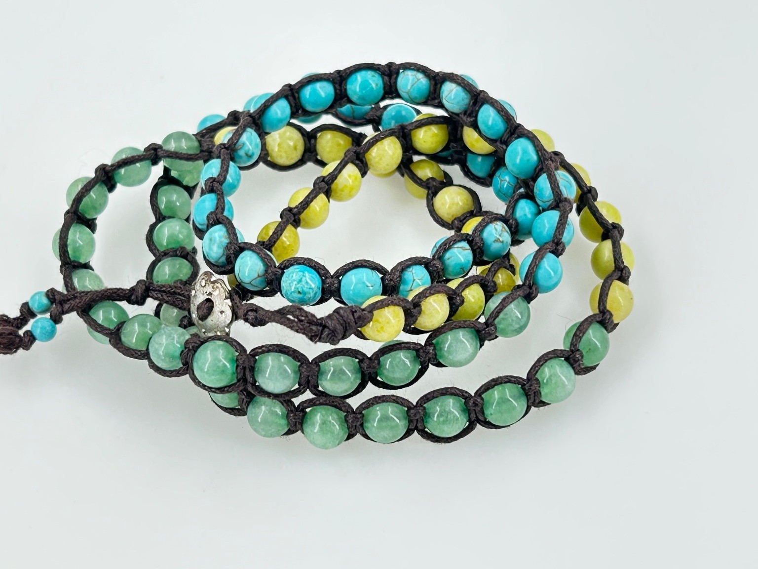 Handcrafted Multi-Strand Beaded Wrap Bracelet Tur… - image 3