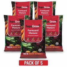 5 x 50L Organic Farmyard Manure (250L Total) Peat Free Soil Improver Garden 0.40 per litre