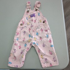 Vintage OshKosh B'Gosh overalls 6-9 Months Baby Buggy Ballons Finger Print peopl