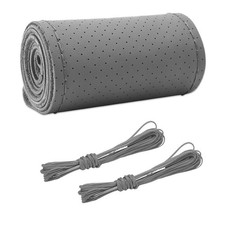 Genuine Leather Steering Wheel Cover, Stitch on Wrap, DIY Sewing Steering Whe...