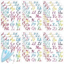 18 Sheet 624 Pieces Iron on Letters Tie Dye Iron on Letters Flock A-z Transfe...