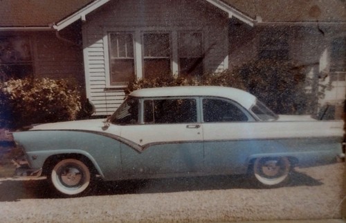 (4) Foto d'epoca originali Ford Fairlane Club berlina 1955 incorniciate con targa - Foto 5 di 8