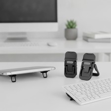 2 Pcs Portable Keyboard Stand, Dual Tilt Angle Adjustment, Foldable Laptop Ri...