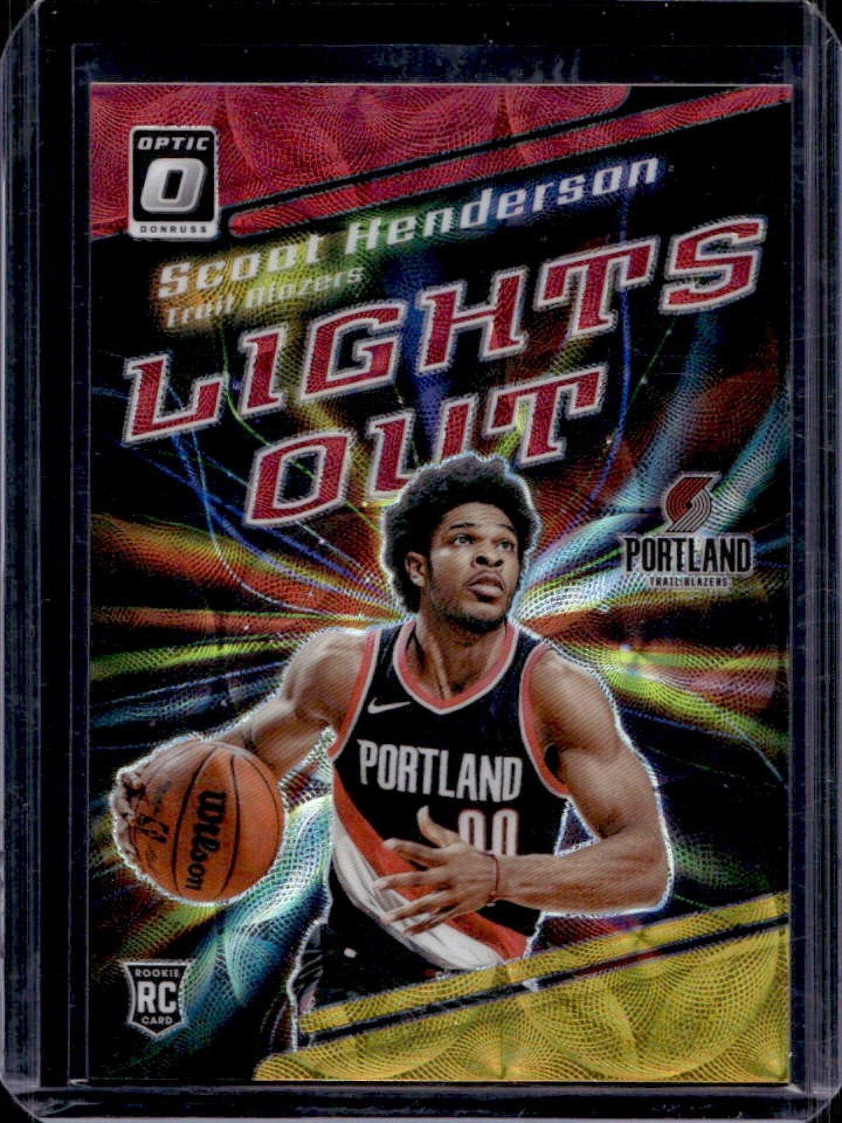 2023-24 Donruss Optic Scoot Henderson Lights Out RC Red Gold International #/99