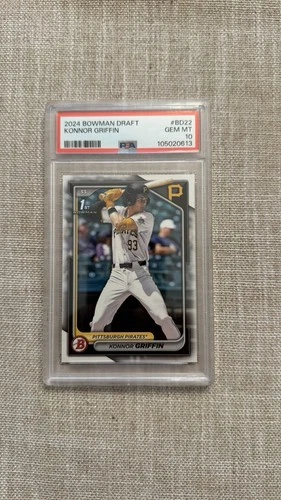 PSA 10 KONNOR GRIFFIN 1st 2024 Bowman Draft Paper PIRATES Rookie RC GEM MINT
