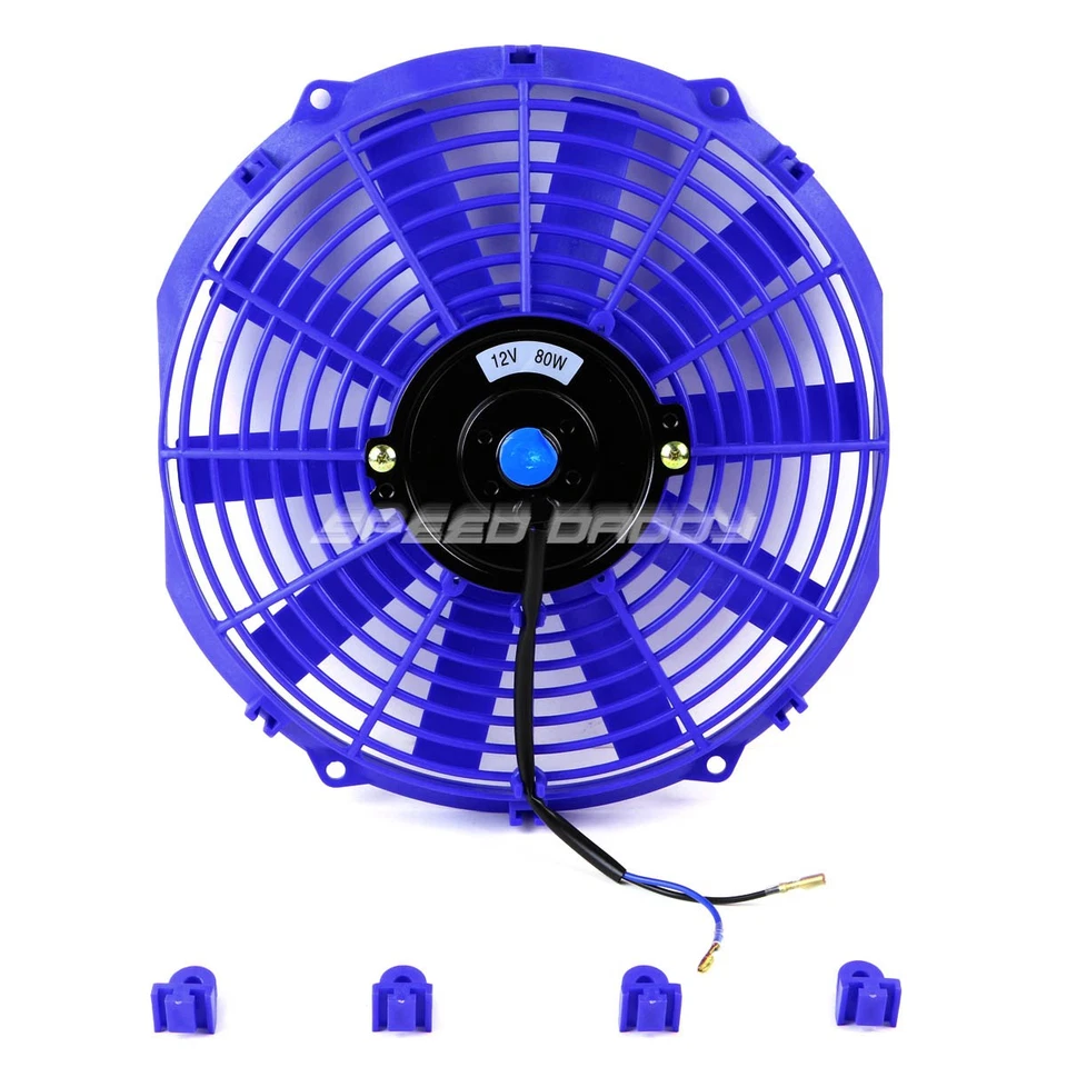 RADIADOR ALUMINIO 2 FILAS + KIT VENTILADOR 2X 12" AZUL PARA 88-91 CIVIC/CRX/CR-X EF MT D15 Foto 4 de 4