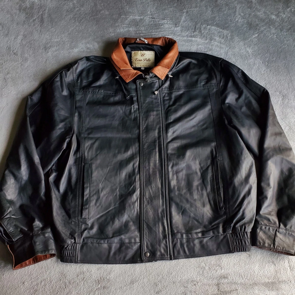 Vera Pelle Black Leather Outer Shell Coats, Jackets & Vests for