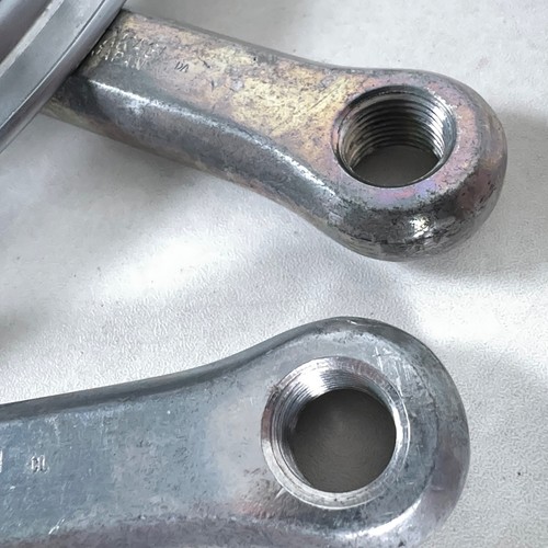 Vintage Takagi Double Crankset w/ Chainguard 170mm Arms & Bottom Bracket - Picture 9 of 14