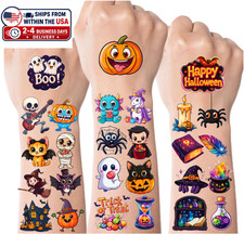 JCFIRE Temporary Tattoos for Kids, Halloween Party Favors, 160 Designs