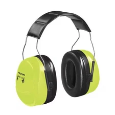 Peltor Optime Over-the-Head Earmuffs, Passive, NRR 30dB, Black/Green