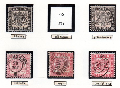 Baden 1851/67 alte Spezial Sammlung Freimarken (Typen/Farben/Stempel) gebraucht - Picture 10 of 13