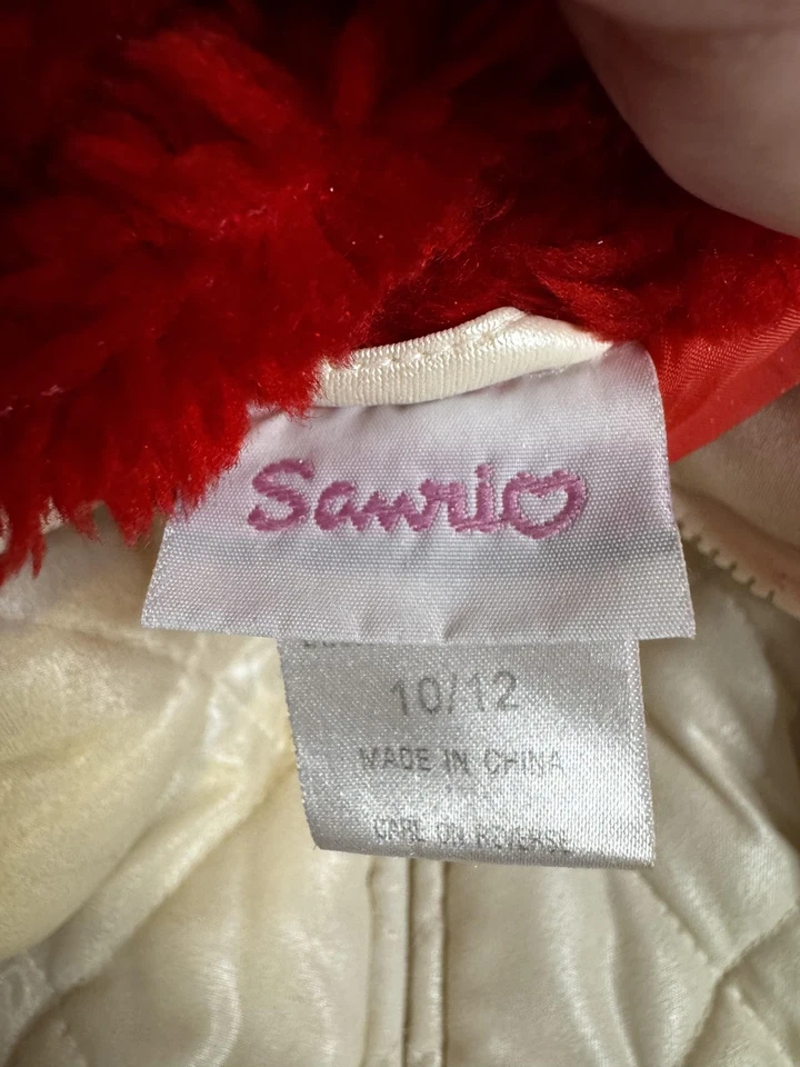 Linda Chaqueta Sanrio Hello Kitty Niñas 10/12 Acolchada Imitación Piel Bolsillo Años 2000 Foto 3 de 4