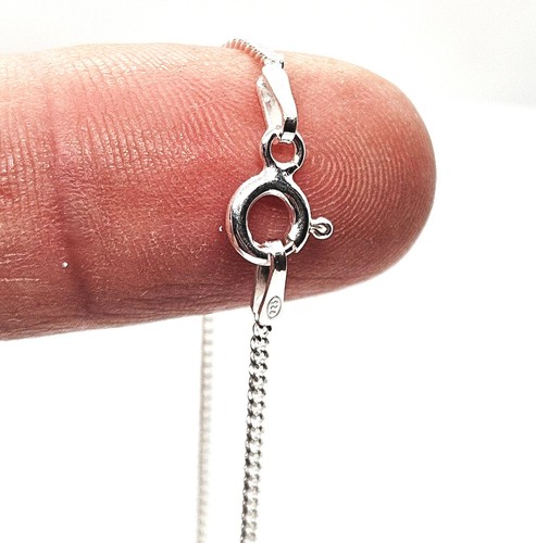 Sterling Silver Curb Anklet Ankle Chain Stamped Italian 925 - 9.5inch - 1.2mm - Picture 12 of 17