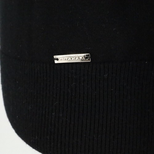 T Tahari Sweater Womens Large Black Cotton Knit Pullover 3/4 Sleeves Stretch - Picture 5 of 13