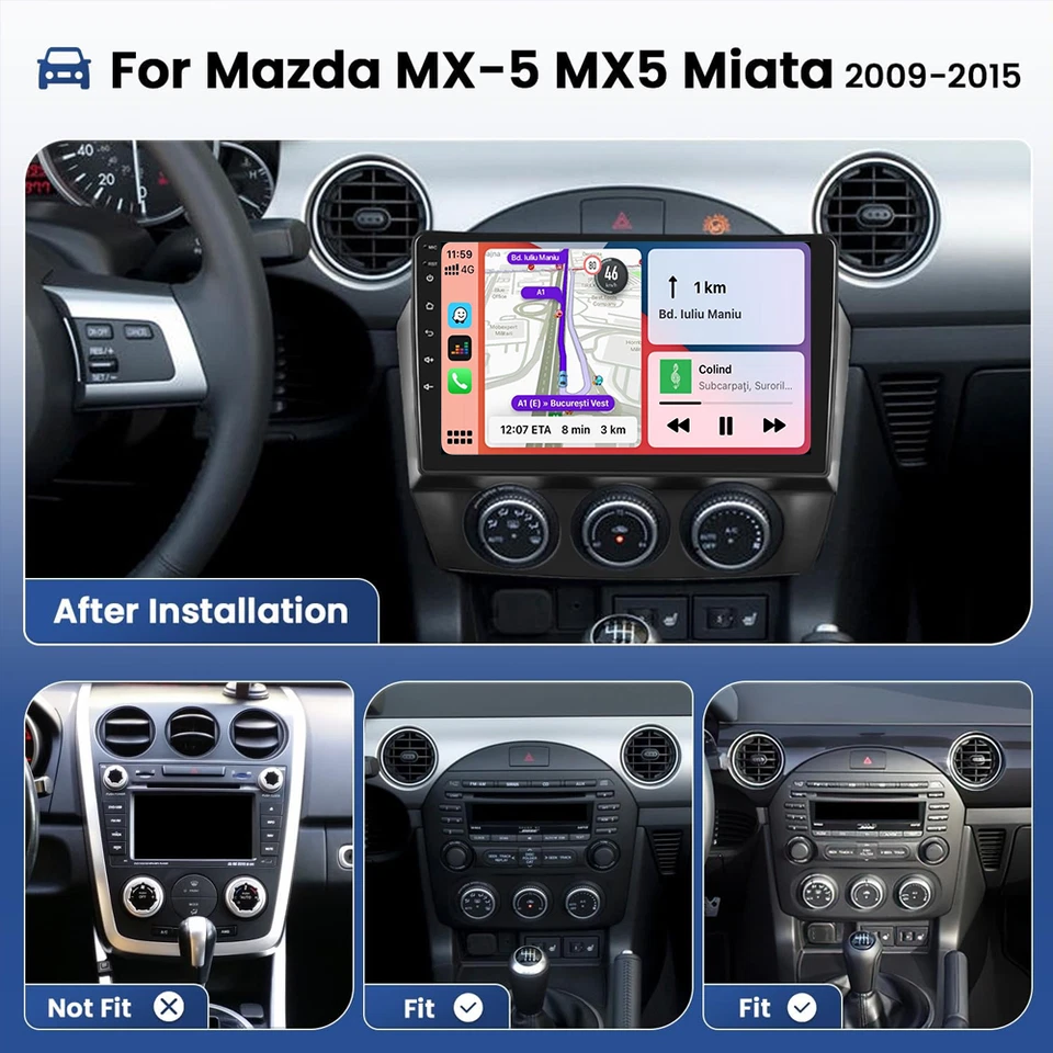 4+64GB CarPlay For Mazda MX-5 Miata 2006-2014 Android Car Radio Stereo Head Unit Foto 3 de 4