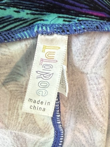 Lularoe TC Tall & Curvy Leggings Unicorn rainbow Tropical Blue Floral OS - Picture 5 of 6