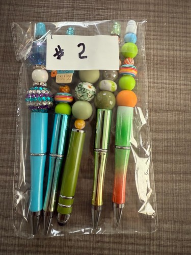 Pen w/Silicone/Plastic Beads Dressed Up - Assorted Lot-5 Pieces You Choose Bag! - Picture 4 of 104