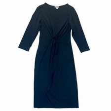 Sundance Dress Unmistakable Beauty Mock Wrap Modal Knit Black LBD Women’s Small