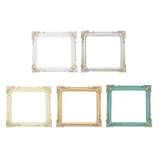 5 Pcs Vintage Resin Picture Frames, 3.4'' x 3.4'' Mini Picture Frame, Multicolor