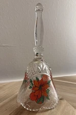 VTG Artmark Crystal Bell Poinsettia Ornamental XMAS Decor Pretty Sounding!