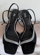 Zara Ladies Heels, Shoes, Size 6 / 39, New Without Tags, Black With Sparkles