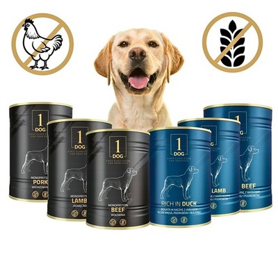 Hundefutter Nassfutter Hund 400g/ 800g Getreidefrei in Dosen 1DOG | alle Sorten