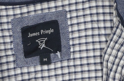 James Pringle Men's Blue Check Long Sleeve Shirt M - Picture 3 of 12