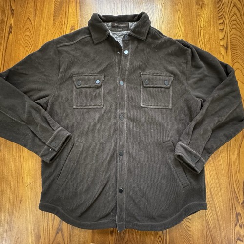 Tommy Bahama Brown Fleece Lined Heavy Shirt Jacket Shacket Men's Size M - Picture 2 of 7