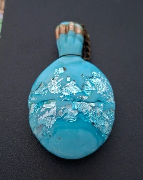 FLACON DE PARFUM DE CHATELAINE ANTIQUE (OU FLACON A SEL) EN VERRE DE MURANO - Photo 2/4