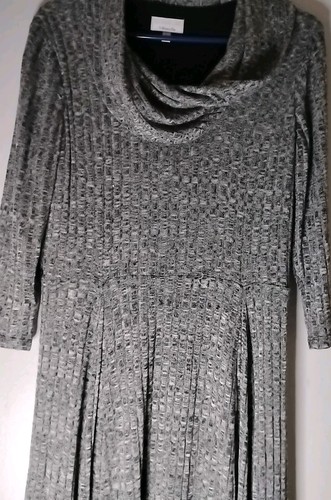 Signature by Robbie Bee Mujer Gris Moteado Capucha Cuello Frontal Talla Vestido L Swing - Imagen 3 de 9
