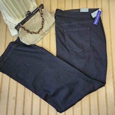 NWT Catherines Plus Size 28W Black Bootcut Universal Stretch Jeans MSRP $59.95