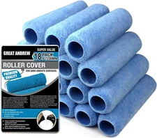 Great  18 Pack Paint Roller Covers 9 Inch 3/8-Inch Nap, Dense Fibers Large Paint