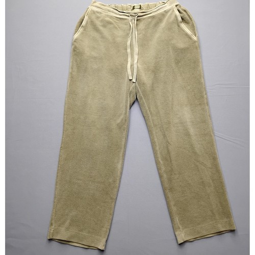 The Territory Ahead Mens French Terry Lounge Pants Khaki Cotton Flax Blend Large