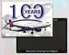 Delta Airlines 100 Years Handmade 3.25" x 2.25" Fridge Magnet (LM14412)