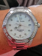 TAG HEUER AQUARACER WOMENS DOUBLE DIAMOND WATCH