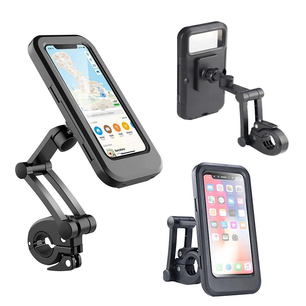 Motorcycle Bike Handlebar Phone Mount Holder Waterproof Case For iPhone Samsung