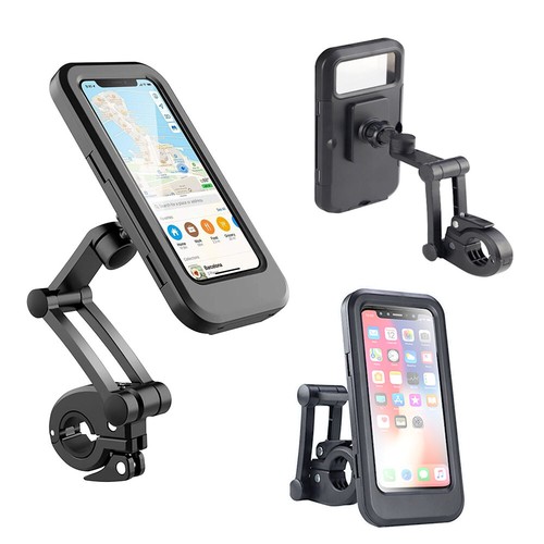 360° Universal Motorcycle Bike Handlebar Cell Phone Mount Holder Waterproof Case - Zdjęcie 9 z 10