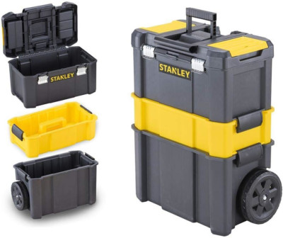 Stanley Essential Rolling Workshop Toolbox, 3 Ebenen stapelbare Einheiten, STST1-80151