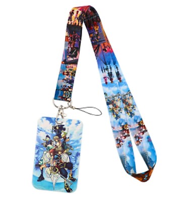 Kingdom Hearts Characters Themed Lanyard w/ ID Holder Keychain
