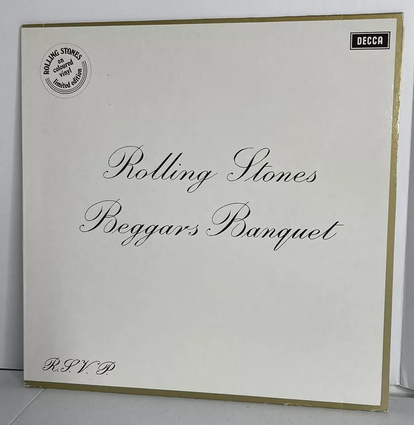 The Rolling Stones Beggar Banquet White Vinyl LP Decca 6835 205 Holland R.S.V.P.
