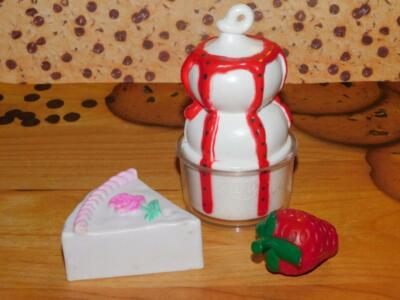 VINTAGE Faux Food Dairy Queen Strawberry Ice Cream Sundae Cake Slice food lot