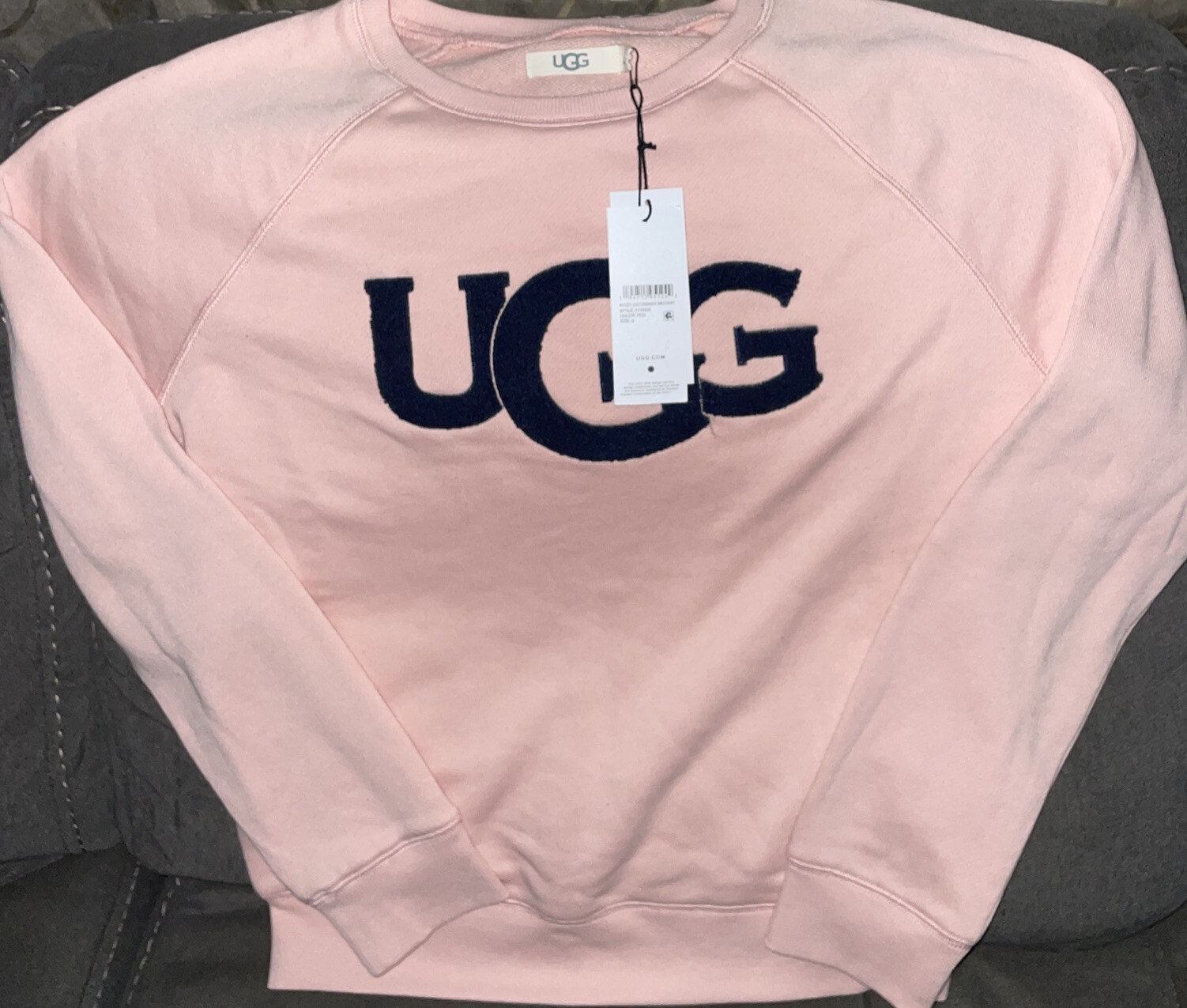 Fuzzy Logo Crewneck Sweatshirt Size 