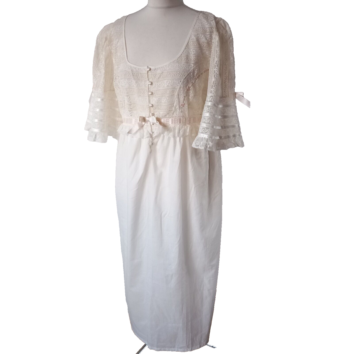 ROBERTA LASSI Vintage NOS Nightie Nightdress Lace Victorian Ghost 