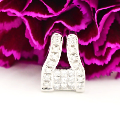 14k Weißgold Diamant Edelstein Plättchen Anhänger