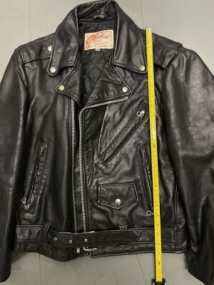 Excelled ブラックレザージャケット 38 G-1 VINTAGE 1960's EXCELLED Black Leather Motorcycle Jacket 38 Zipper