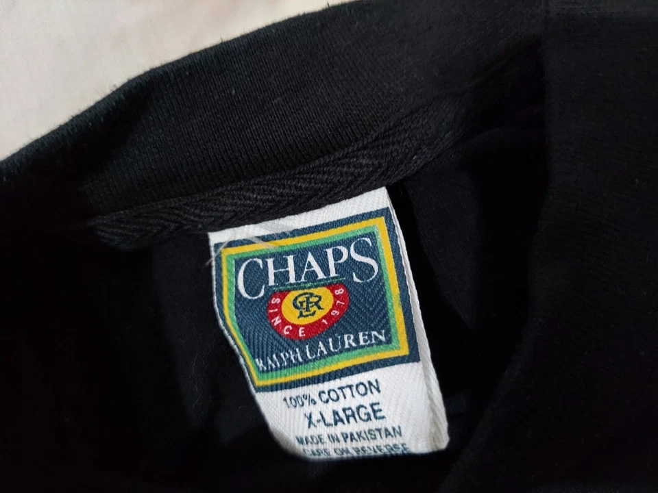 Mens Vintage CHAPS Ralph Lauren Shirt XL Black Cotton - Image 3 of 4