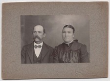 CIRCA 1890s CABINET CARD BALL HUSBAND & WIFE ROMANTIC COUPLE FOSTORIA OHIO