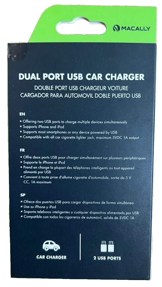 Macally Dual Port USB Car Charger - Image 2 of 2