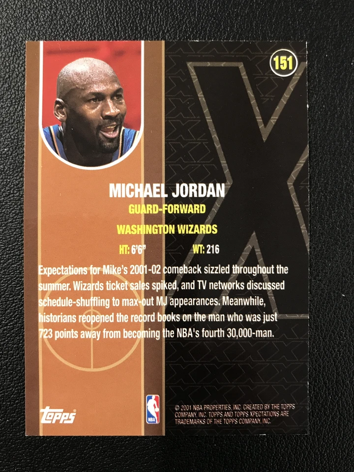 2001-02 Topps Xpectations #151 Michael Jordan Washington Wizards - Image 2 of 2
